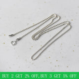 925 Silver Chain Choker Necklace Silver Beads Pendant Jewelry Gift