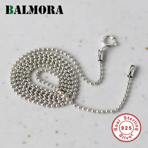 925 Silver Chain Choker Necklace Silver Beads Pendant Jewelry Gift