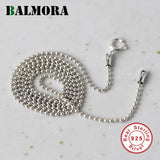 925 Silver Chain Choker Necklace Silver Beads Pendant Jewelry Gift