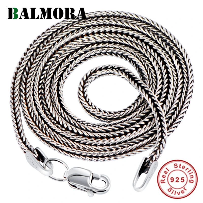 925 Silver Foxtail Chain Necklace 16-32 Inches
