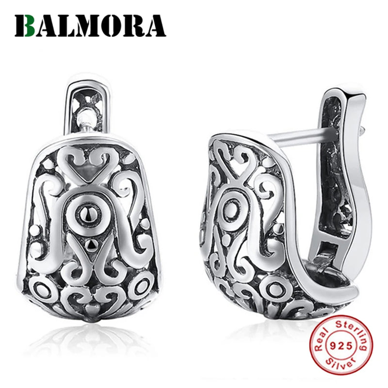 925 Sterling Silver Clip Earrings Retro Jewelry Brincos