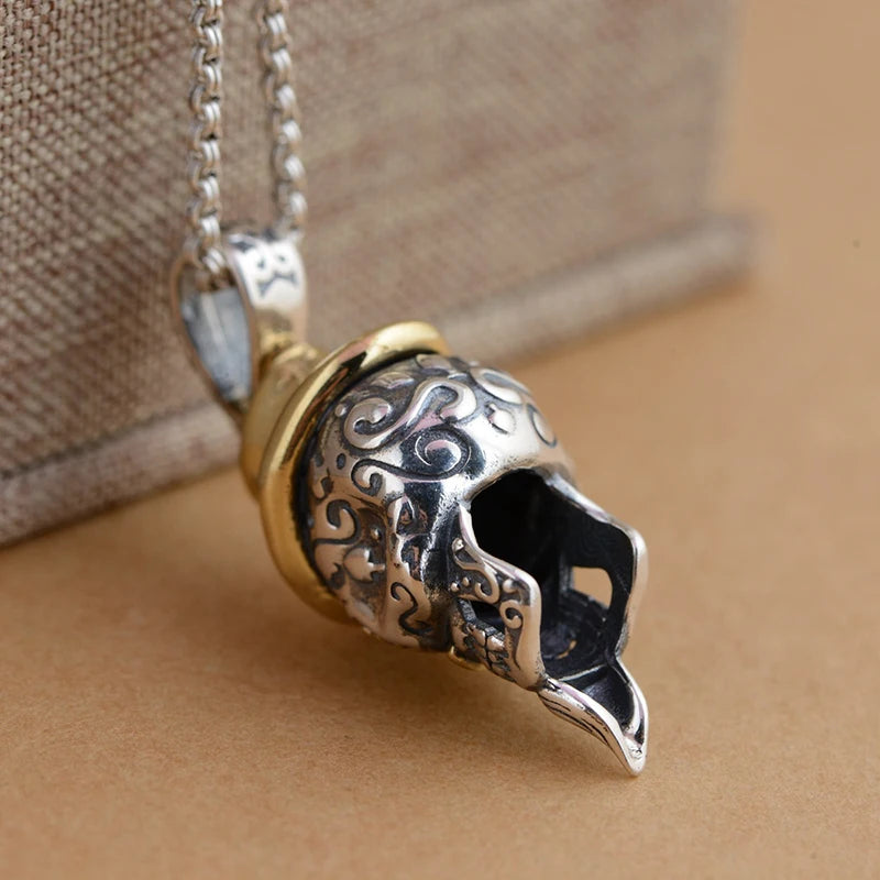 925 Sterling Silver Skull Charm Pendant for Necklace