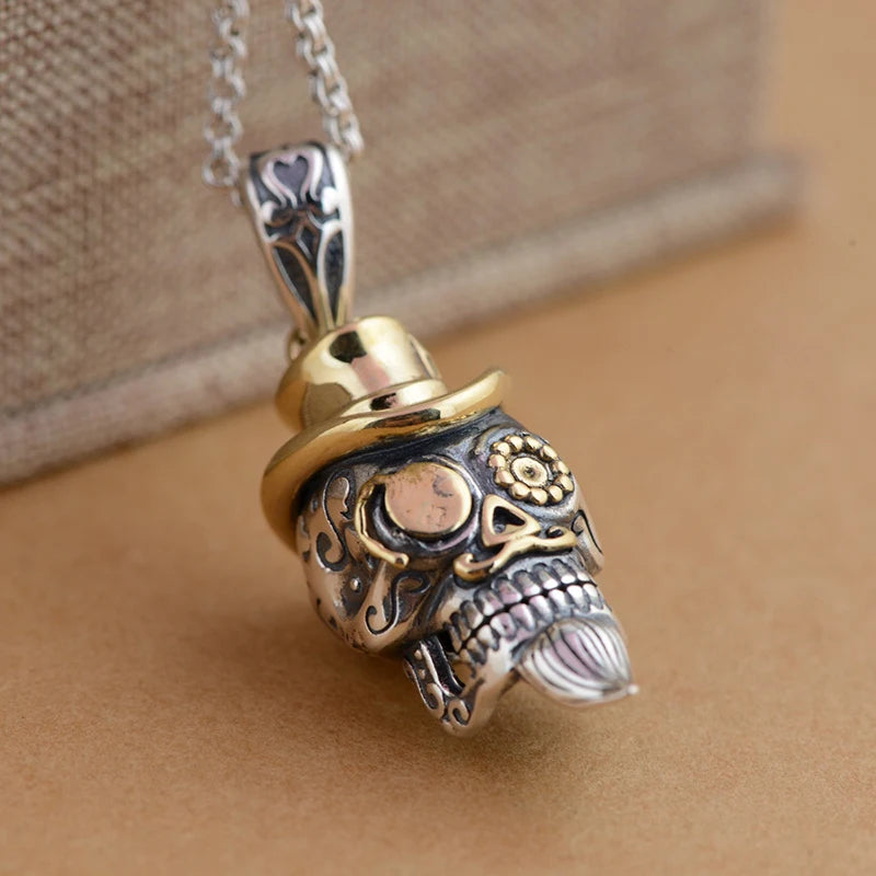 925 Sterling Silver Skull Charm Pendant for Necklace
