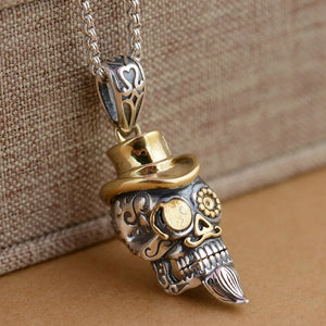 925 Sterling Silver Skull Charm Pendant for Necklace