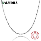 925 Silver Twist Chains Necklace Couple Retro Jewelry