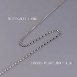 925 Silver Twist Chains Necklace Couple Retro Jewelry