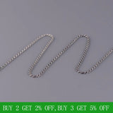 925 Silver Twist Chains Necklace Couple Retro Jewelry