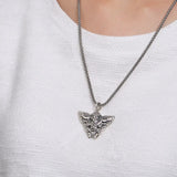 925 Silver Valley Chain Choker Necklace for Couple Pendant Retro Jewelry