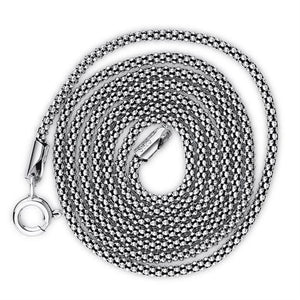 925 Silver Valley Chain Choker Necklace for Couple Pendant Retro Jewelry