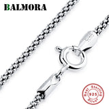 925 Silver Valley Chain Choker Necklace for Couple Pendant Retro Jewelry