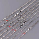 925 Silver Valley Chain Choker Necklace for Couple Pendant Retro Jewelry