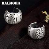 Vintage Ethnic Stud Earrings 990 Pure Silver Hollow Clouds Women Gift