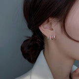 S925 Silver Crystal Earrings Dangler for Women