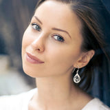 S925 Silver Abstract Earrings for Women, Drop Shape Dangler