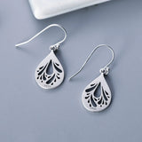 S925 Silver Abstract Earrings for Women, Drop Shape Dangler