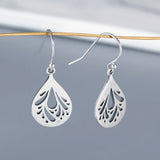 S925 Silver Abstract Earrings for Women, Drop Shape Dangler