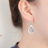 S925 Silver Abstract Earrings for Women, Drop Shape Dangler