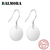 S925 Silver Large Disc Drop Earrings Geometric Bohemian Dangler
