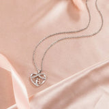 S925 Silver Infinity Heart Pendant Necklace for Women