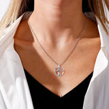 S925 Silver Infinity Heart Pendant Necklace for Women
