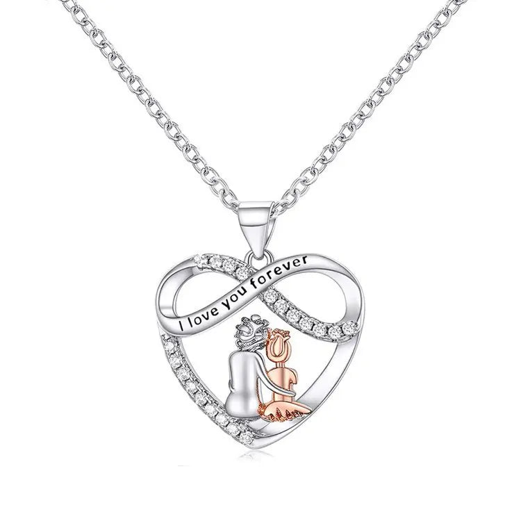 S925 Silver Infinity Heart Pendant Necklace for Women