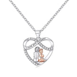 S925 Silver Infinity Heart Pendant Necklace for Women
