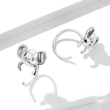 S925 Silver Koala Stud Earring Minimalist Women Animal Dangler Jewelry