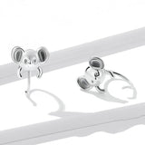S925 Silver Koala Stud Earring Minimalist Women Animal Dangler Jewelry