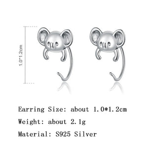 S925 Silver Koala Stud Earring Minimalist Women Animal Dangler Jewelry