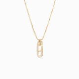 S925 Silver Interlocking Pendant Necklace Zircon Geometric Chain
