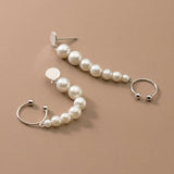 S925 French Pearl Earring Vintage Clip Tasse Dangler Daily Jewelry Gift