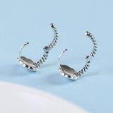 S925 Lucky Auspicious Earrings Retro Chinese Style Round Daily Jewelry Gift