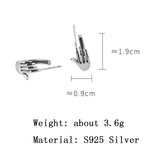 S925 Small Hand Palm Geometric Stud Earring Vintage Unique Gift