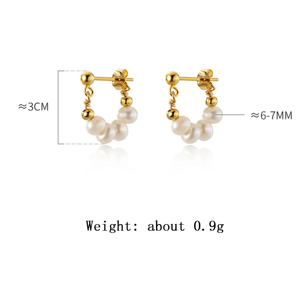S925 Vintage Pearl Chain Earring Women Dangler Jewelry Gift