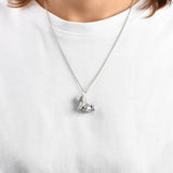 Sterling Silver 3D Dog Pendant Vintage Carve Animal Jewelry