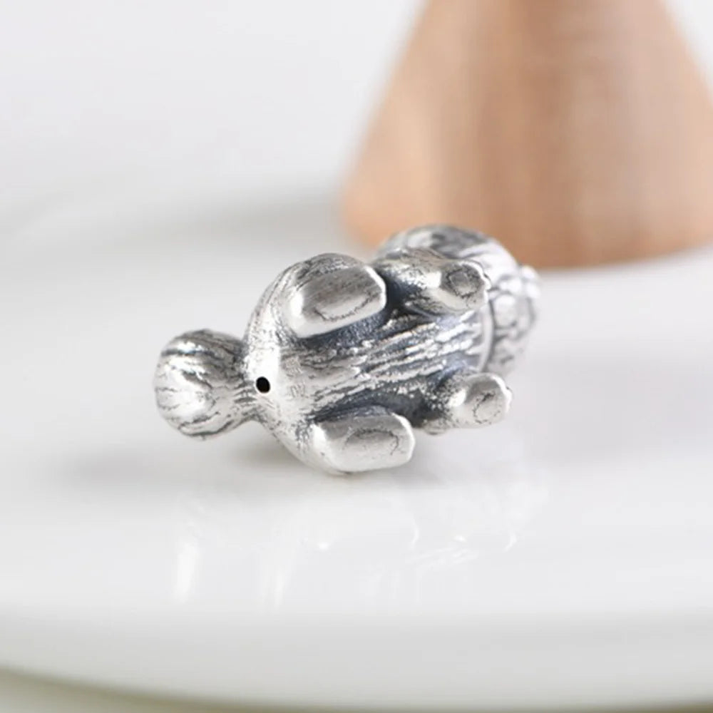 Sterling Silver 3D Dog Pendant Vintage Carve Animal Jewelry
