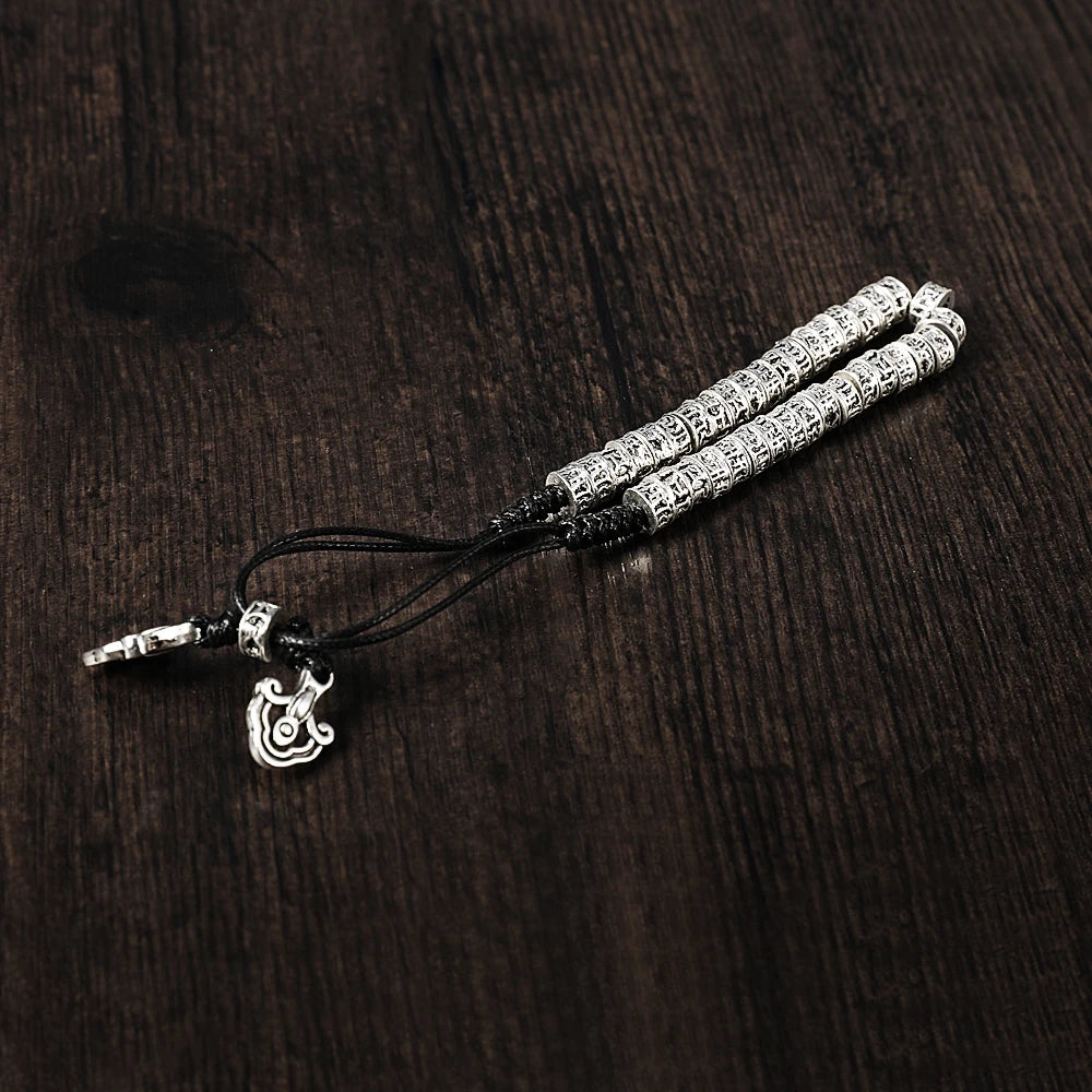 Vajra 6-Word Sutra Alloy Bracelet Thai Silver Vintage Jewelry