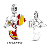 Bamela Sterling Silver Bullfighting Charm Love Spain Bead Bracelet