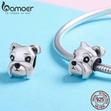 925 Sterling Silver Schnauzer Dog Charm Bead for Bracelets & Necklaces