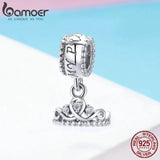 925 Silver Princess Crown Pendant Charm for Bracelet Necklace