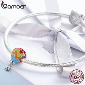 925 Sterling Silver Balloon Turkey Ball Enamel Bead Charm Bracelets