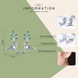 925 Silver Hummingbirds Stud Earrings for Women SCE464
