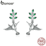 925 Silver Hummingbirds Stud Earrings for Women SCE464