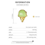 925 Sterling Silver Summer Dessert Icecream Earrings Cup Cake Candy Earrings