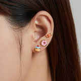 925 Sterling Silver Summer Dessert Icecream Earrings Cup Cake Candy Earrings