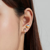 925 Sterling Silver Summer Dessert Icecream Earrings Cup Cake Candy Earrings