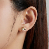925 Sterling Silver Summer Dessert Icecream Earrings Cup Cake Candy Earrings
