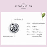 925 Silver Cat Couples Love Heart Charm for Bracelet & Bangle