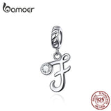 Alphabet Pendant 925 Sterling Silver Charm for Bracelets and Necklace
