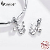 Alphabet Pendant 925 Sterling Silver Charm for Bracelets and Necklace